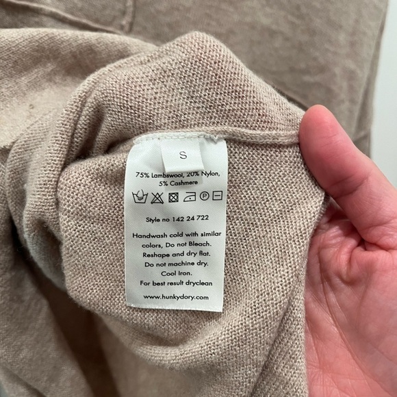 Women’s Pull Over Sweater Lambs Wool Cashmere Blend Size S Relaxed Fit - Picture 4 of 7